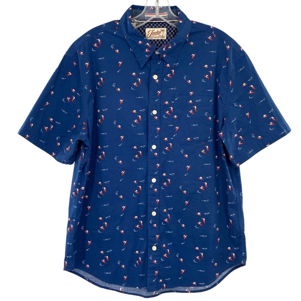 Jachs NY Lord & Taylor Collection Surfer Print Stretch Short Sleeve Shirt